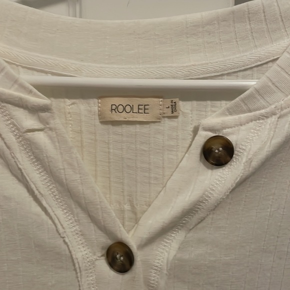 ROOLEE ribbed Henley top button up - Picture 2 of 3